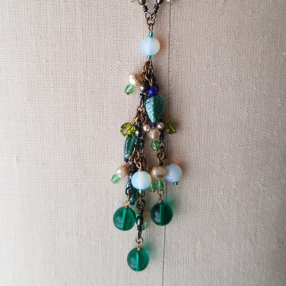 Flapper style artisan necklace! Vintage glass bead - Picture 2 of 3